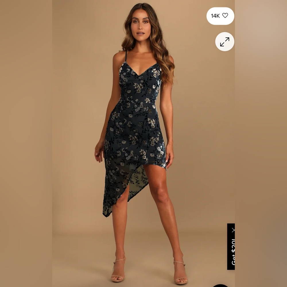 LULUS Asymmetrical blue Dress